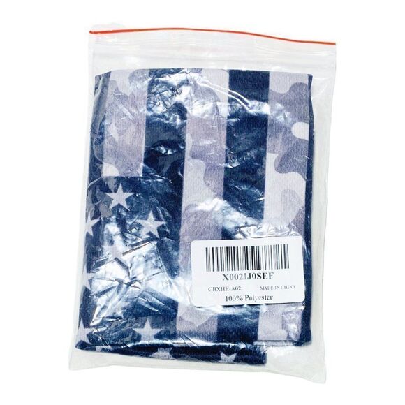 SHEIN Sun Protection Earhook Neck Gaiter American Flag Grey Black - Picture 8 of 9